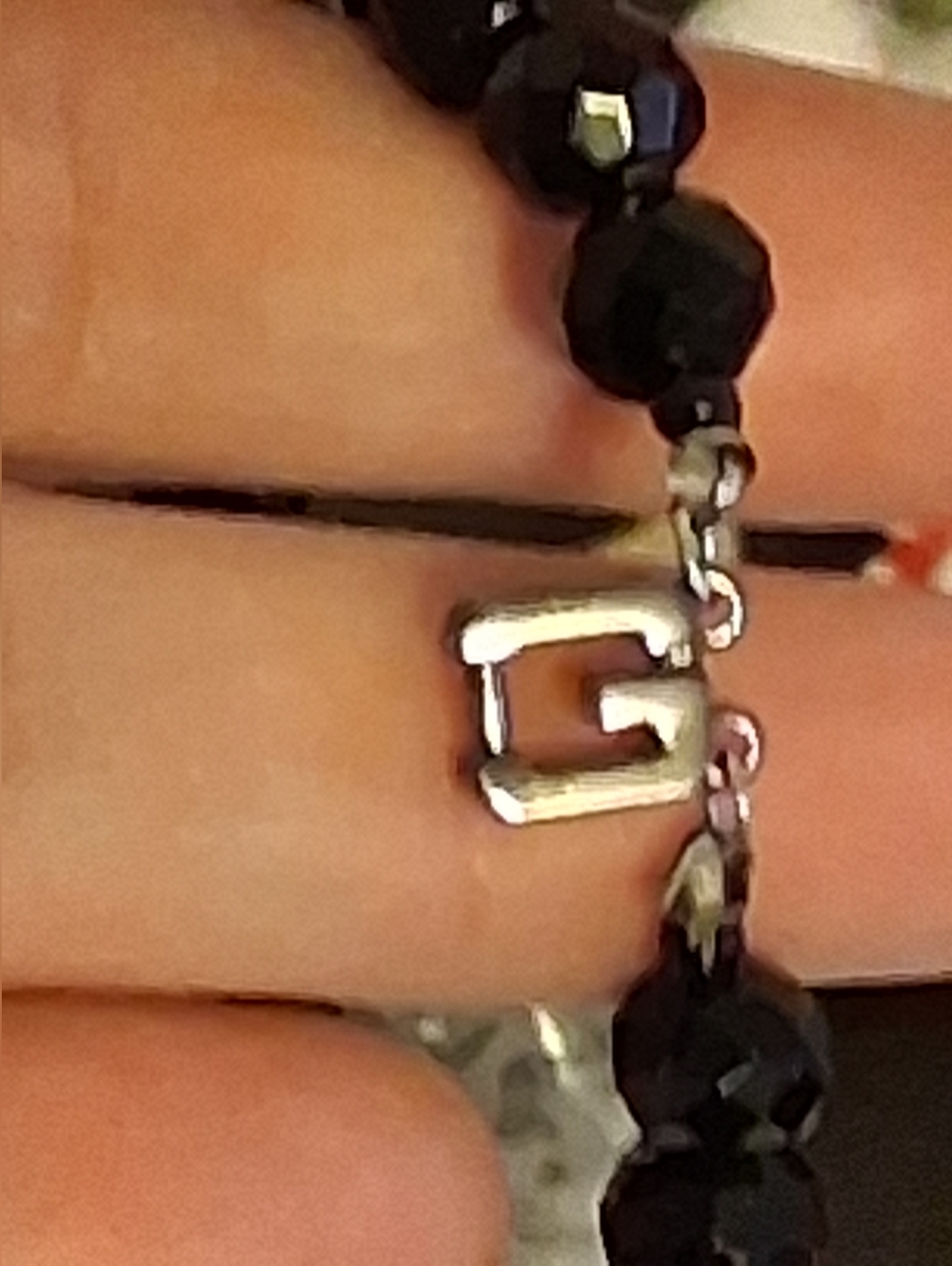 Givenchy Classic Black Faceted Bead Necklace . - Picture 5 of 8